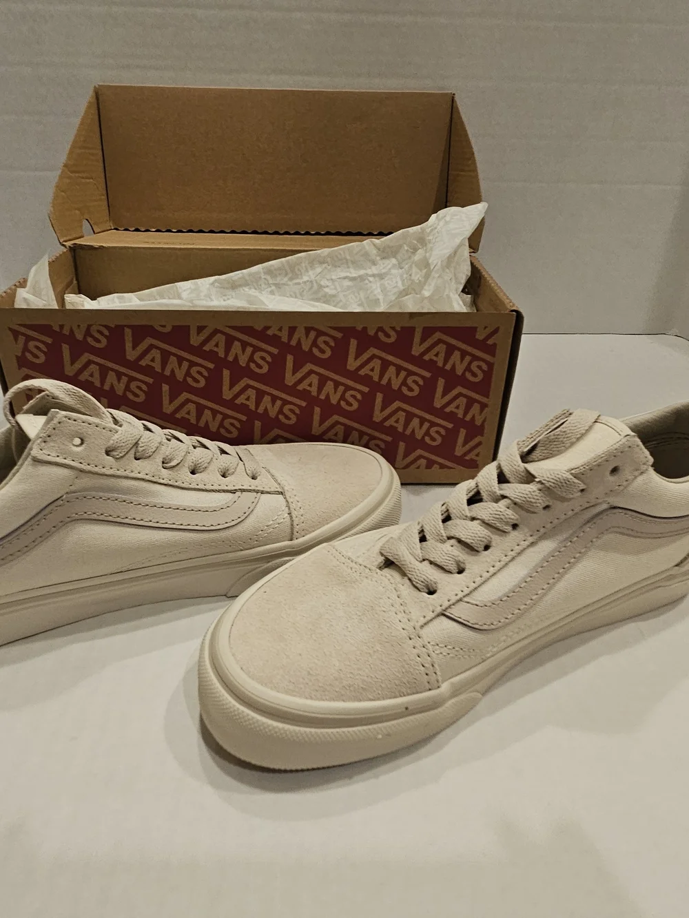 Vans Men's Low-Top Canvas Sneakers - Cream